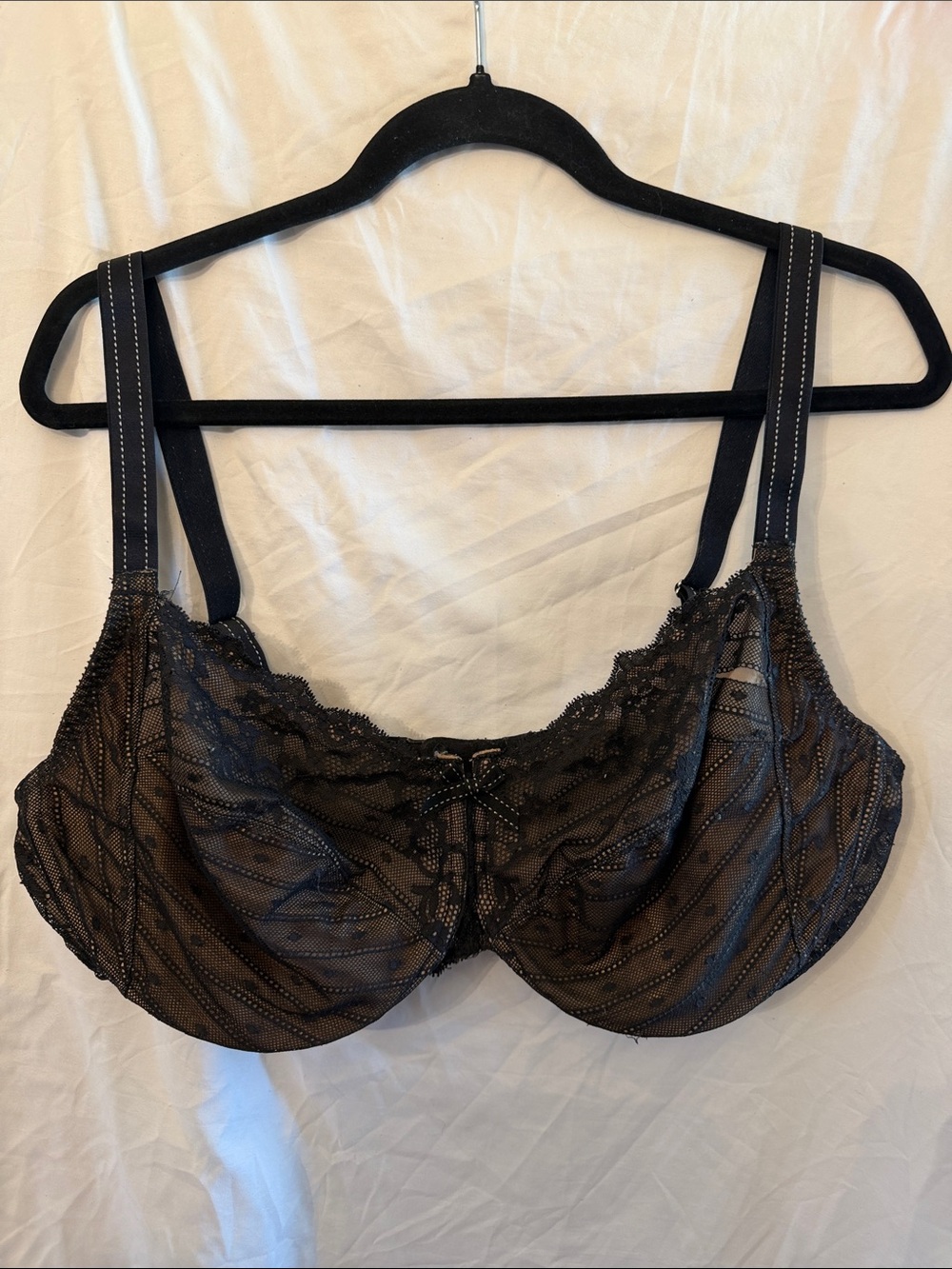Sheer Lace Underwire Bra in Black - Women Intimates
